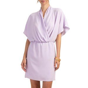 Trina Turk Women's Concourse Surplice Blouson Dress, Lilac Breeze Large
